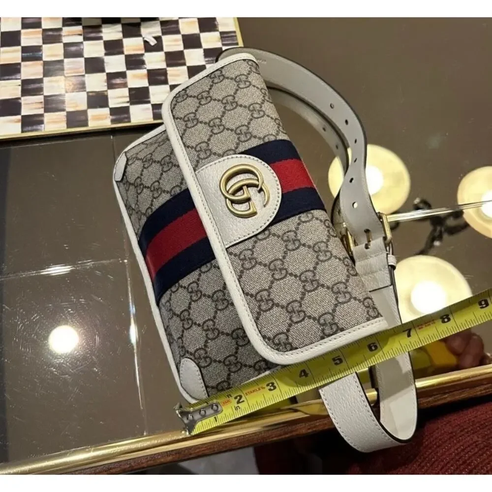 Women's Gucci brown/white GG canvas web
Ophedia Belt bag 80cm/32" adjustable - Picture 13 of 15